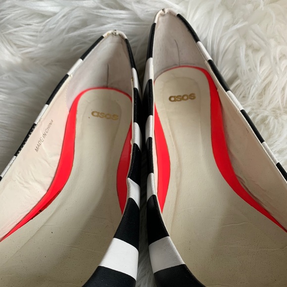 ASOS Black, White, and Neon Pink Ballet Flats - Picture 8 of 13